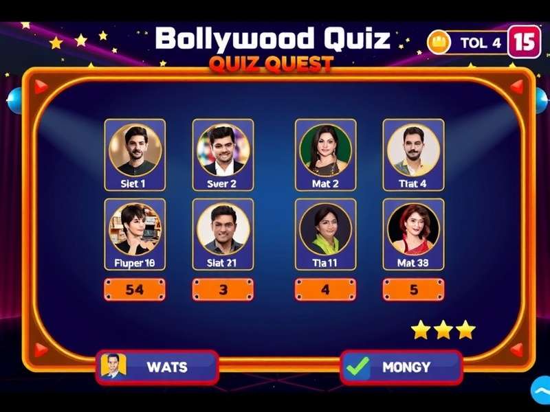 Bollywood Quiz Quest Game Interface